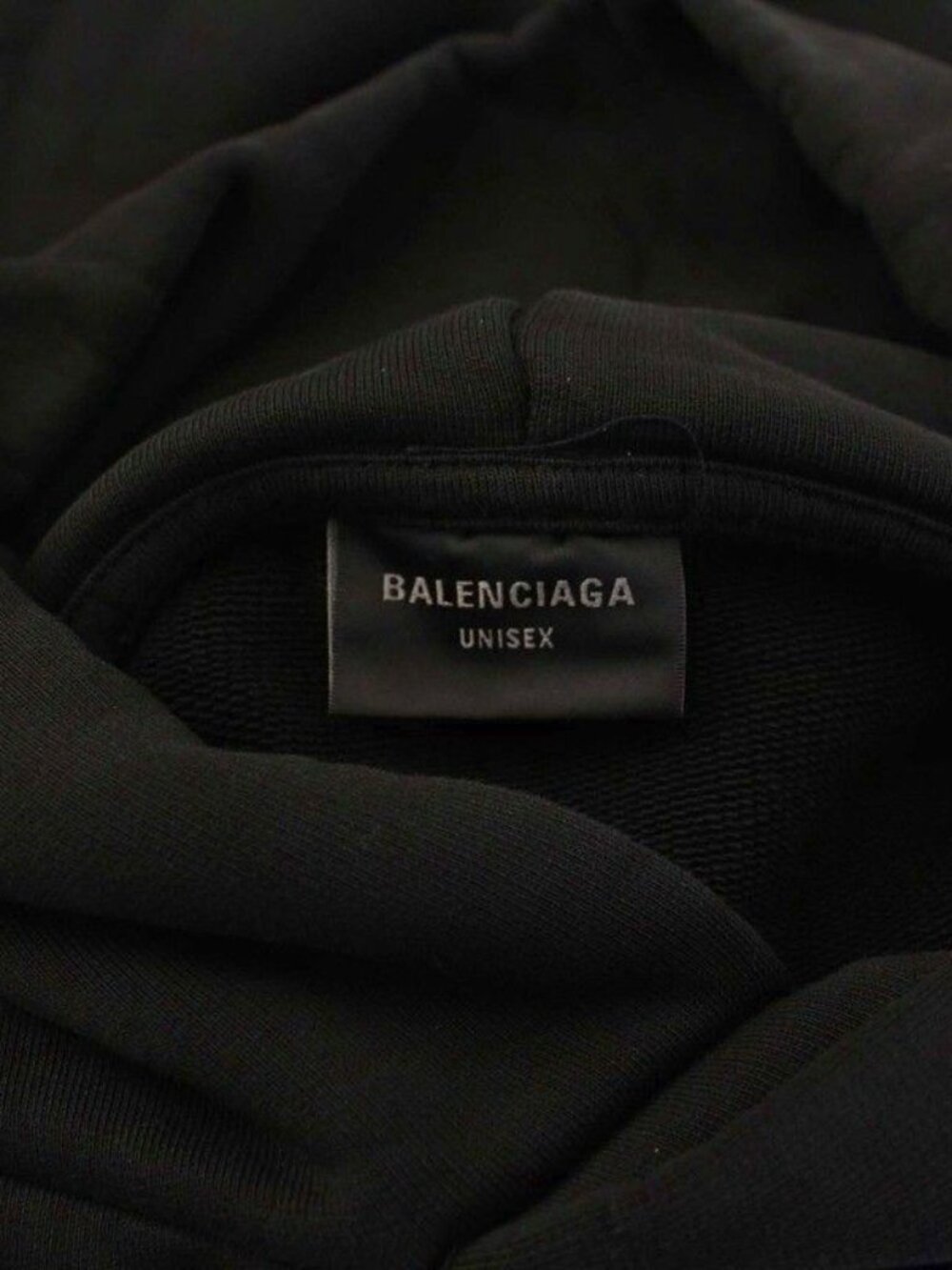 Balenciaga Large Fit Hoodie Pullover Sweatshirt Long Sleeve Logo 1 S Black - Picture 3 of 9